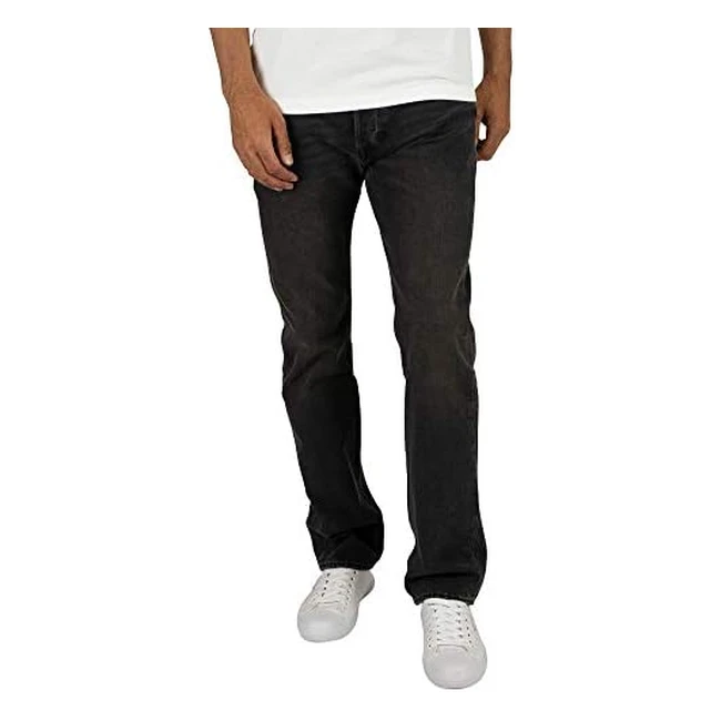 Levis 501 Original Fit Jeans Uomo Nero Solice 34W 30L - Taglio diritto, tessuto resistente