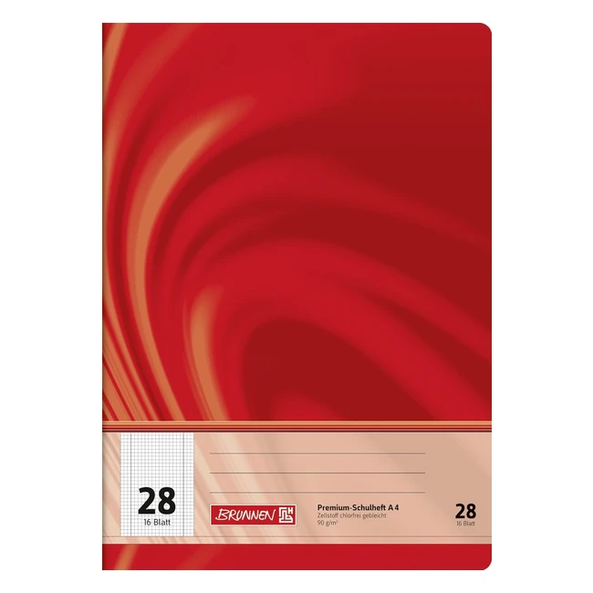 Cuaderno A4 Vivendi 16 hojas 5mm cuadriculado con margen lnea 28 - Brunnen 104