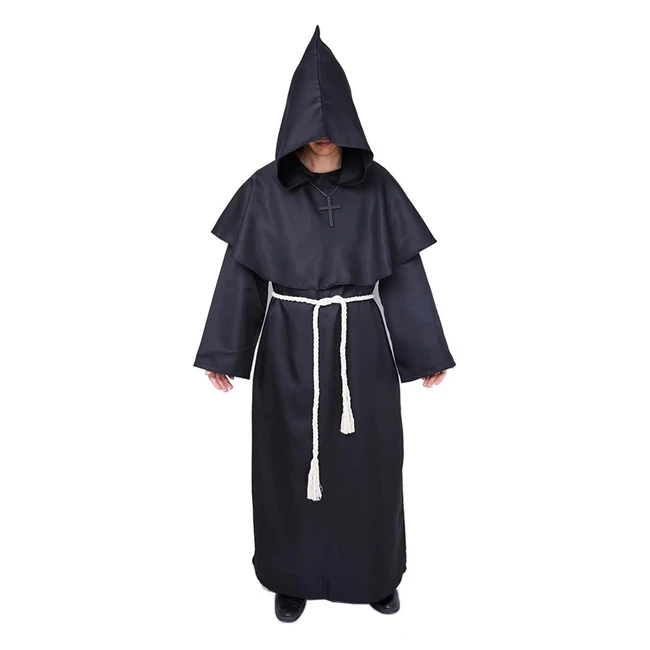 Medieval Friar Hooded Monk Costume XXL - Halloween Fancy Dress