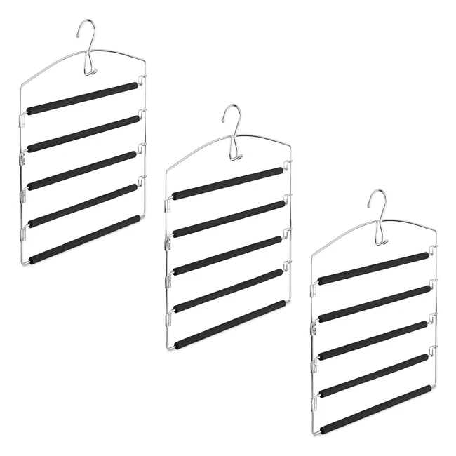 Set 3 Grucce per Pantaloni Salvaspazio Stampelle Multiple Imbottite