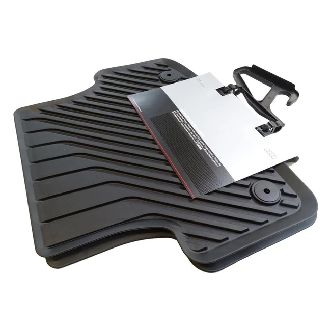 Alfombrillas de coche Audi 8V0061511A041 - Par de goma con clip trasero - Negro