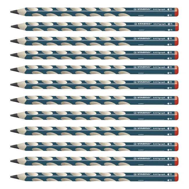Crayon Graphite Ergonomique Stabilo Easygraph - Lot x 12 - B Bleu Ardoise - Droitier