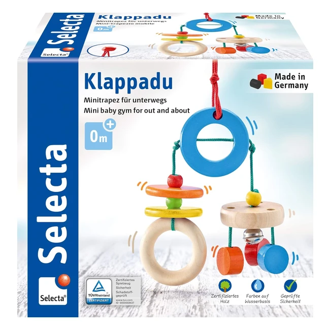 Mini Trapezio Giocattolo Neonati Klappadu in Legno 61045 - Stimola Sviluppo e Divertimento