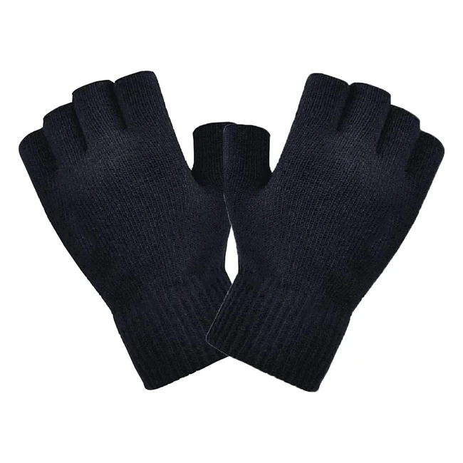 Guantes sin dedos Beircoin invierno, tejidos cálidos, trabajar, correr, ciclismo, conducir, hombre y mujer
