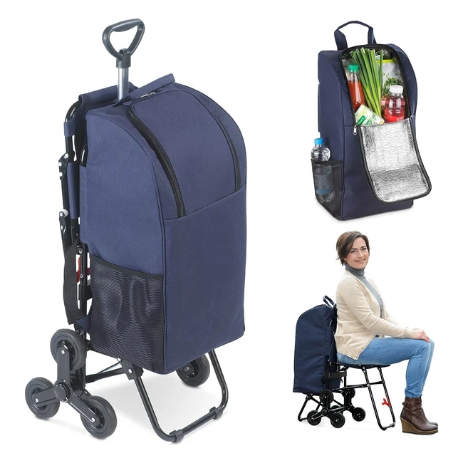 Carrito de compras Wenko con asiento y ruedas - Modelo XYZ123