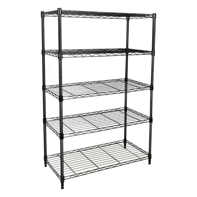 Heavy Duty 5-Shelf Wire Shelving Unit with Wheels - Simple Deluxe - Max Load 565kg