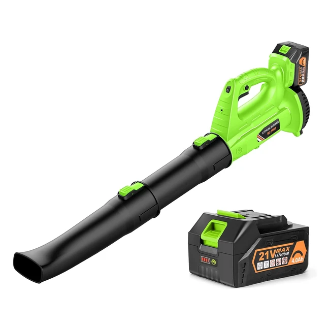 Powerful Cordless Leaf Blower - BHY 320 CFM 150 MPH 40Ah Battery  Charger 6-S