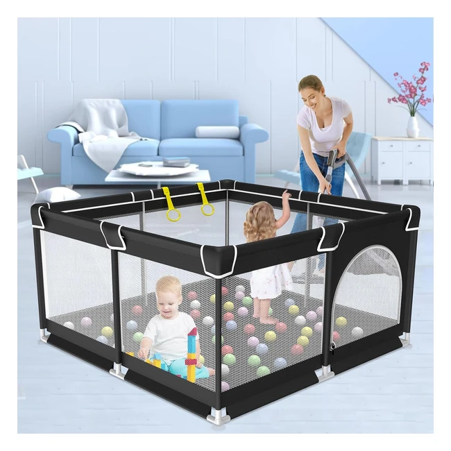 Parc pour bébés 125x125cm pliable - Parc de jeux pour enfants avec filet respirant - Centre d'activités pour bébé