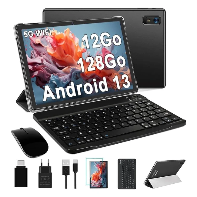 Tablette Aocwei X900 Android 13 - 10 pouces - Octacore - 12Go RAM - 128Go ROM - 512Go TF - 5G WiFi - 8000mAh - Caméra 8MP/5MP - Avec Clavier et Souris - Noir
