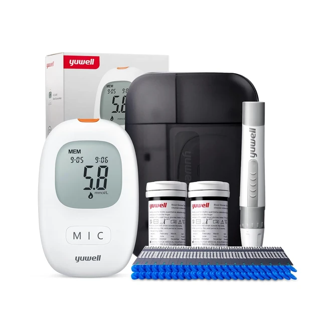 Misuratore Glicemia Yuwell 710 - Kit Completo con Strisce Reattive e Lancetti