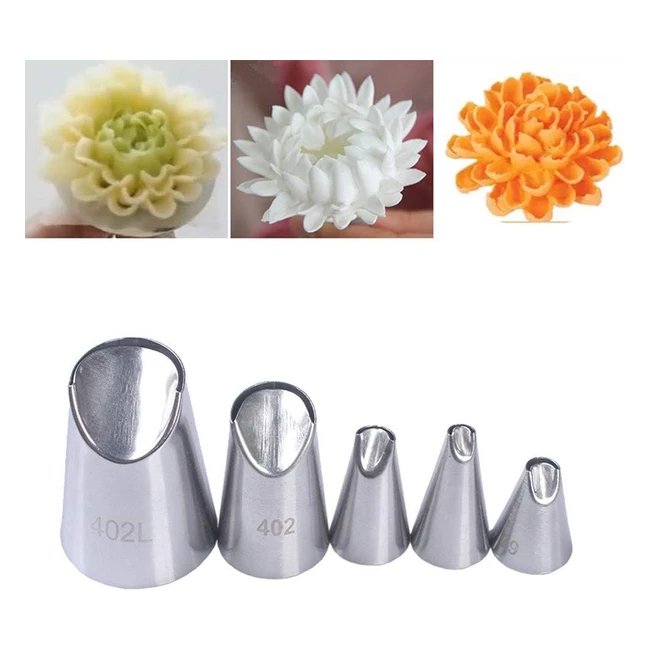 Kit de décoration de gâteaux Chrysanthème - Blugul 5pcs