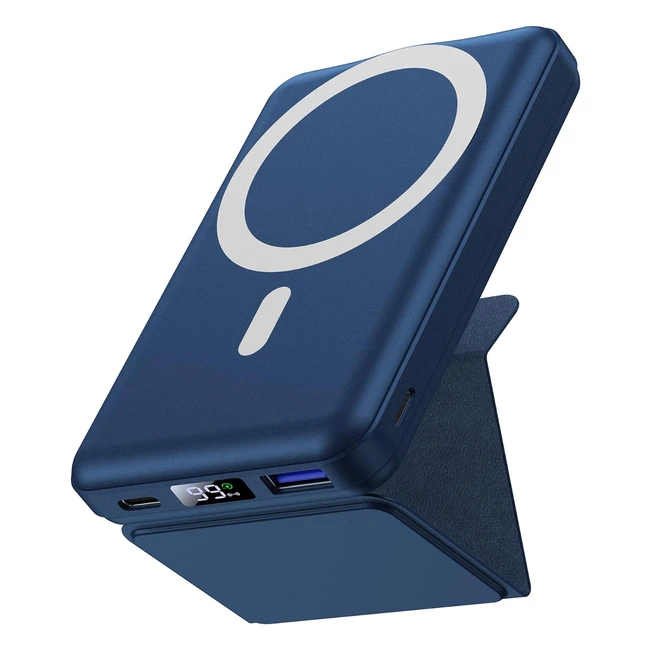 Magnetic Wireless Power Bank 10000mAh - Fast Charging, Foldable Stand - Compatible with iPhone - Yiisonger