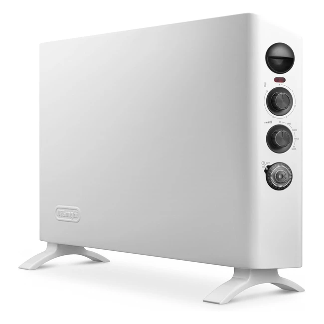 DeLonghi HSX3320FTS - Termoconvettore Elettrico Silenzioso - 3 Livelli di Potenza - Timer 24h - Fino a 60m - Bianco