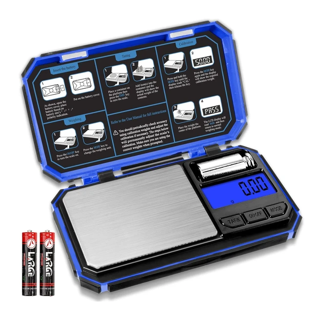 Báscula Digital de Precisión 200g001g Mini Balanzas de Comida Portátiles Joyería Balanza Báscula Electrónica para Cocina Droga Polvo Hierbas Café Monedas Cocinar Batería Incluida