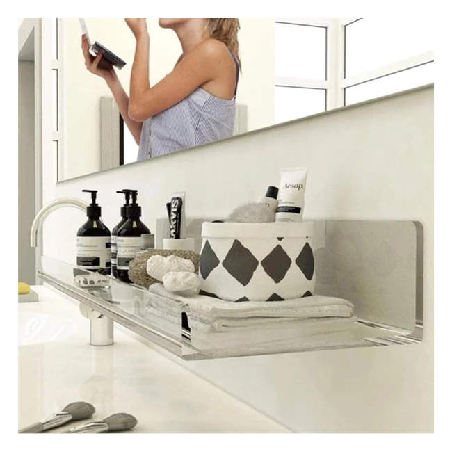 Mensola Bagno Plexiglass senza Foratura - Design Organizer Cucina - 30x10 cm