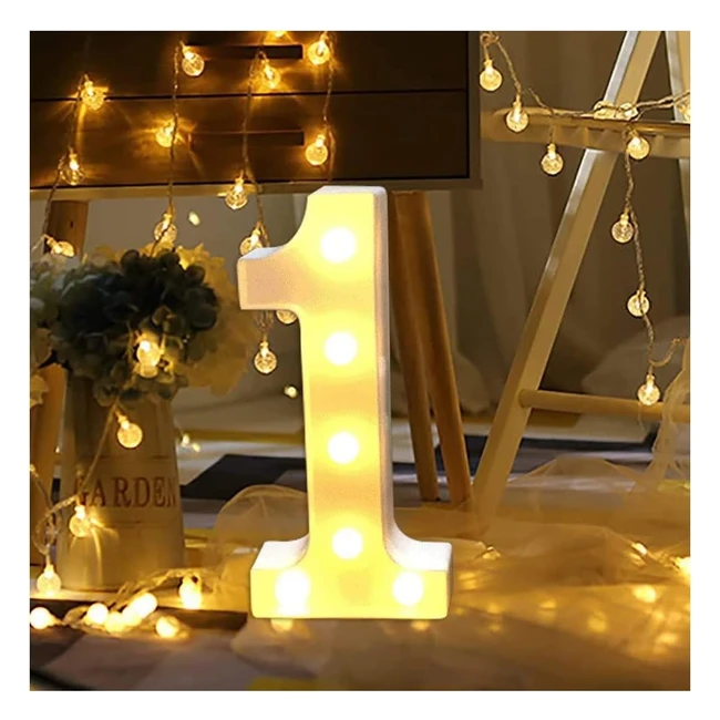 Light Up Numbers Kaishengyuan Sign - LED Lamp for Wedding Birthday Party - Batte