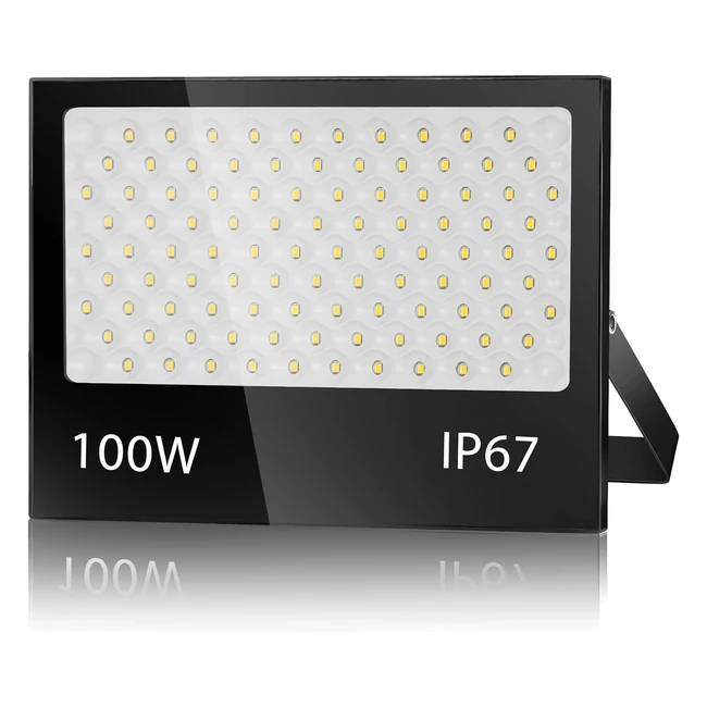 Projecteur LED Extérieur 100W Blanc Froid 7000K - IP67 Étanche - Éclairage de Sécurité