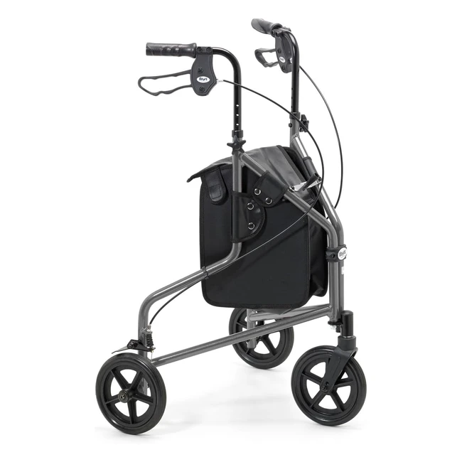 Days Tri Wheel Folding Mobility Walker Lightweight with Carryon Bag and Lockable Brakes