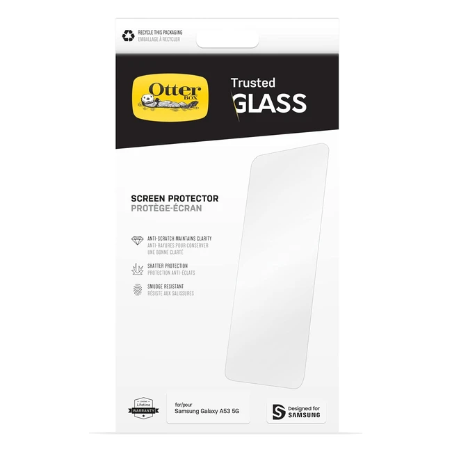 OtterBox Trusted Glass Displayschutz für Samsung Galaxy A53 5G - Schutz vor Brüchen, Kratzern und Stürzen