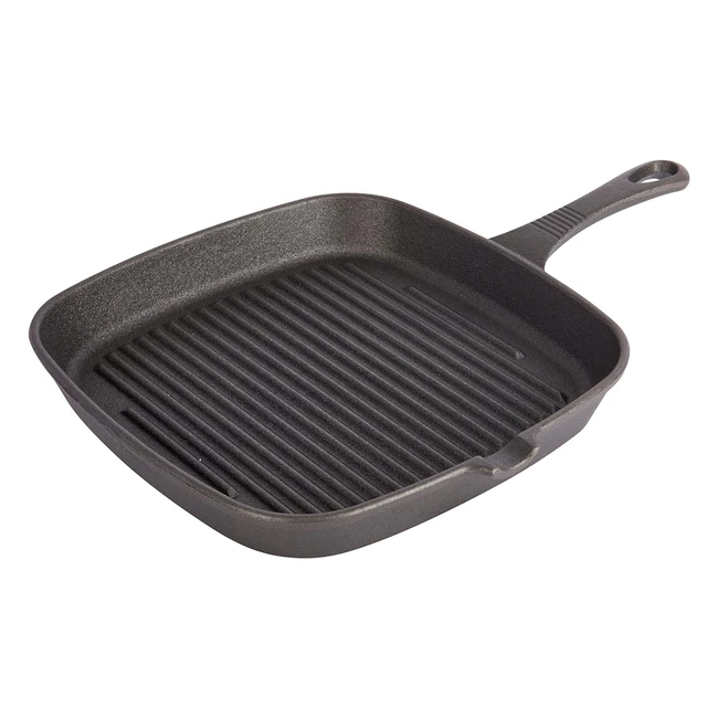 Sartén Parrilla de Hierro Fundido KitchenCraft 23cm - ¡Cocina con Menos Grasa!
