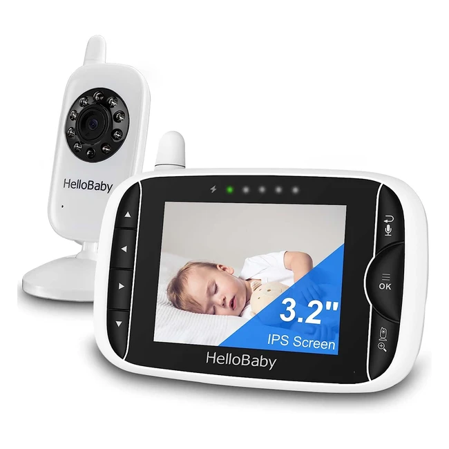 Video Baby Monitor with Camera and Audio, 32inch LCD Display, Infrared Night Vision, Two-Way Audio, Room Temperature Monitoring - #BabyMonitor #NightVision #TwoWayAudio