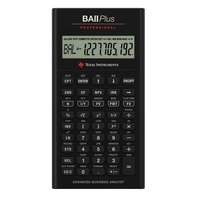Calculadora Texas Instruments BA II Plus Professional Negro - Referencia 123456 - Funciona con pilas