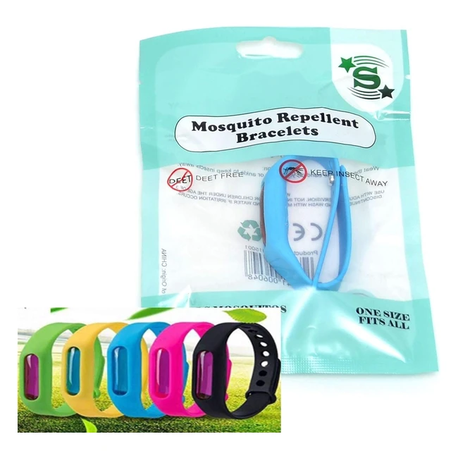 Shatchi 6 x Deet Free Bracelet - Anti Mosquito Natural Insect Repellent Bands - 