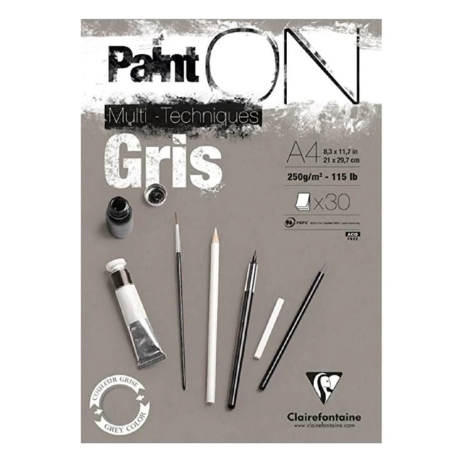 Papel de dibujo Clairefontaine 975809C, 30 hojas, 250g, 21x297cm - ¡Ideal para pintura artística!