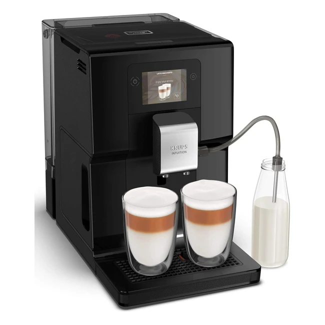 Machine à café broyeur grain Krups EA873810 - Écran tactile couleur, 11 recettes préenregistrées