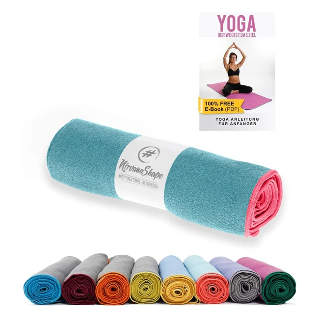 NirvanaShape Asciugamano da Yoga Antiscivolo - Hot Yoga Towel con Nodi - 185 x 63 cm
