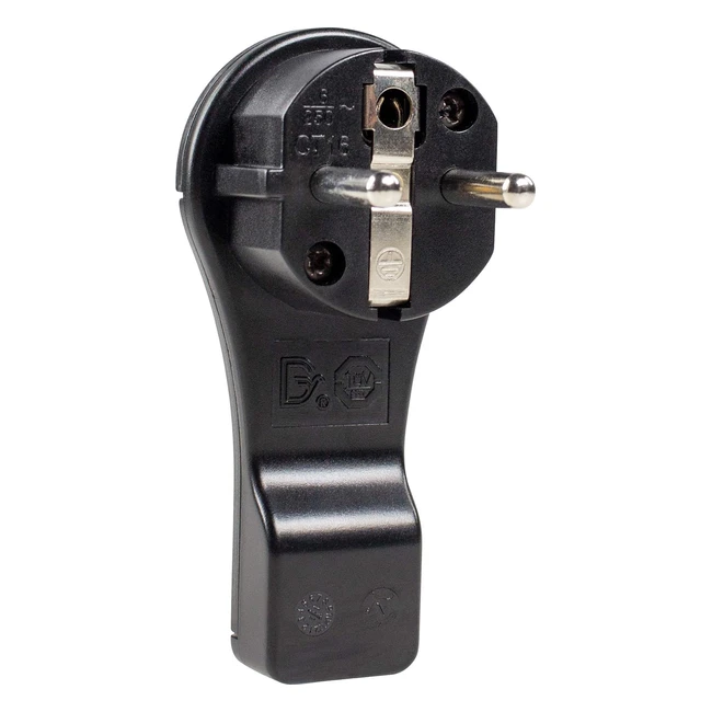 AS Schwabe AS 45039 Schutzkontakt Flachstecker 230V Schwarz