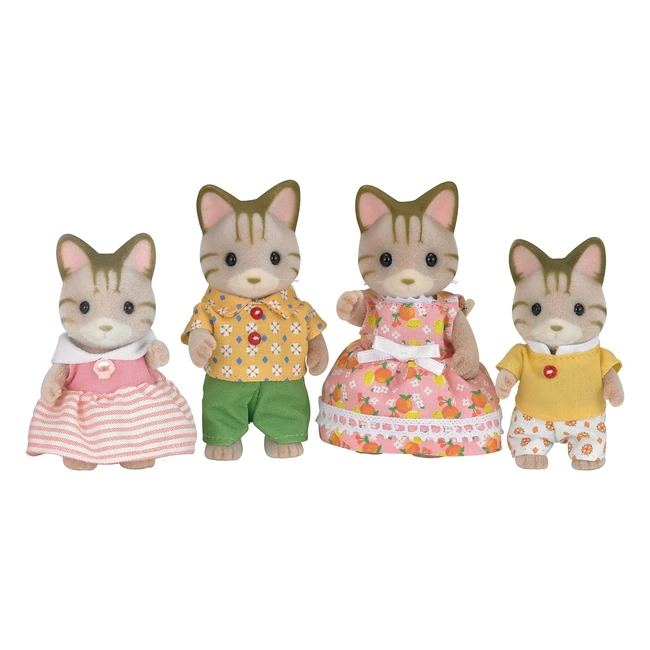 Sylvanian Families Striped Cat Family - Set of 4 - Ages 4+