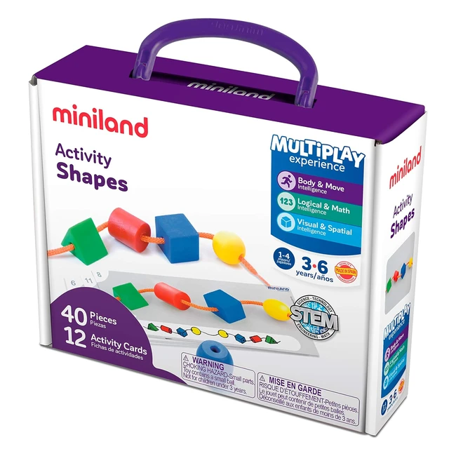 Miniland Activity Shapes Multicolore 4 - Set di 5 forme con carte attivit e la