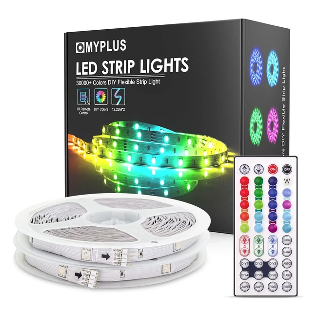 myplus LED Strips Lights 245m RGB Lights Strip | 44key Remote | Safety 24V Power Supply | SMD 5050 Mood Light