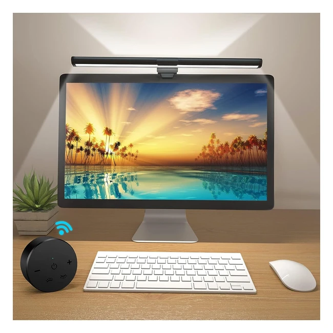 Oowolf Monitor Light Bar CRI95 Dimmable Desk Lamp - 41cm, 3 Color LED, Wireless Controller