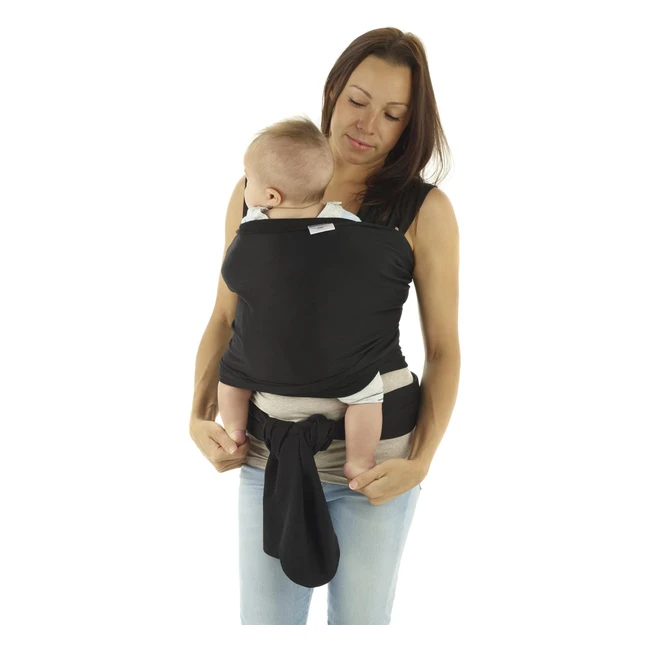 Baby Sling Wrap Carrier - Newborn to 35 lbs - 95 Cotton 5 Spandex - Black