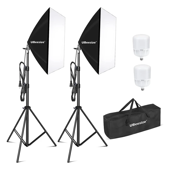 UBeesize Softbox Photography Lighting Kit - Professional Studio Lighting for Vid