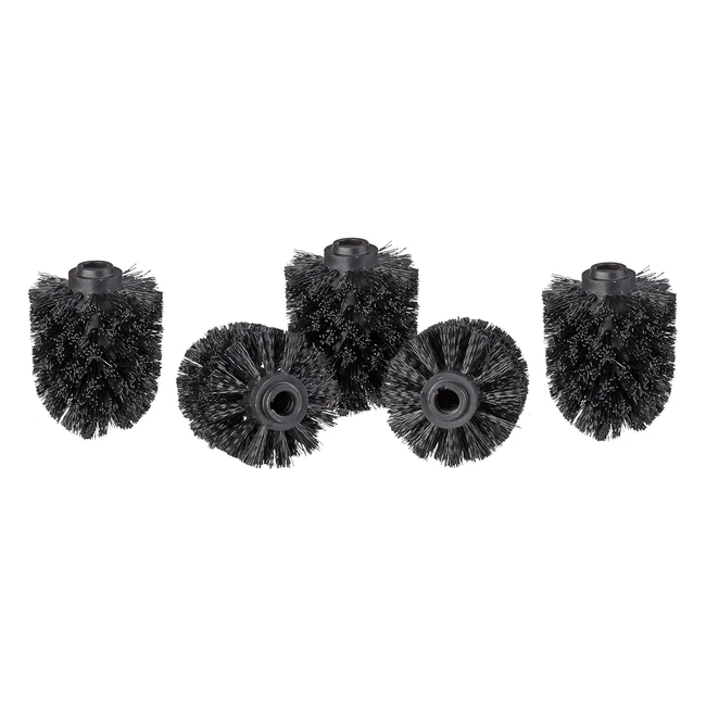 Cabezales de Cepillo de Repuesto Relaxdays - Juego de 5 - Negro - 8cm diámetro - Rosca 12mm