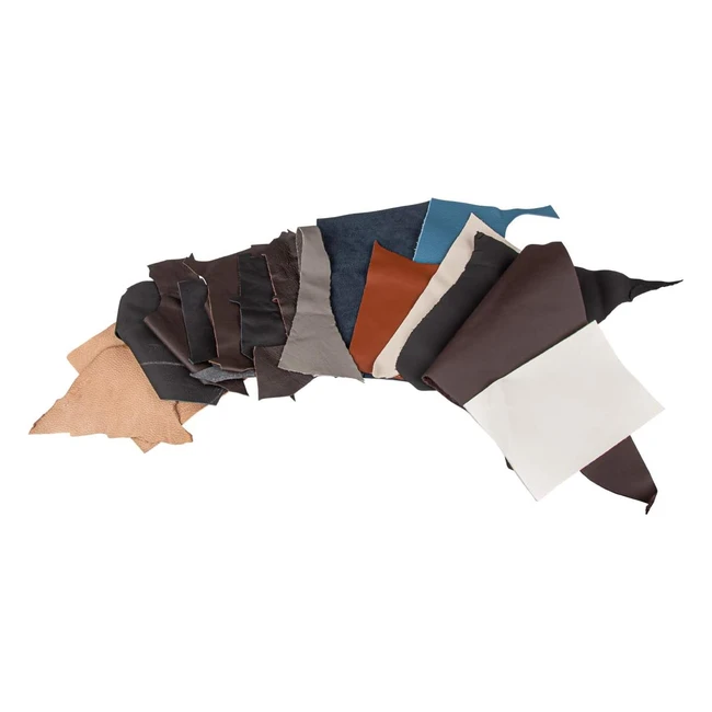 Retales de Cuero Rayher 8301500 - Diferentes Tamaños, Formas y Colores - Envase de 500 g