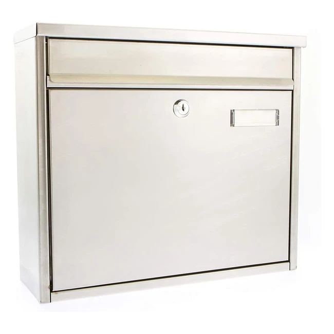 Burg Watcher MB16ST Ouse Wall Mounted Galvanised Steel Lockable Post Box - Stain