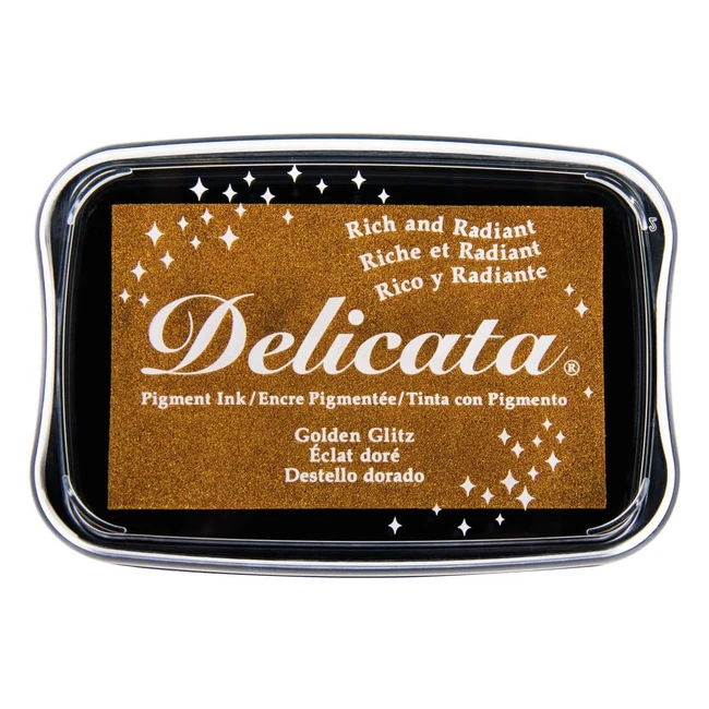 Rayher 29187616 Delicata Metallic Ink Pad - Gold - Hochglnzend - Pigmentstempe