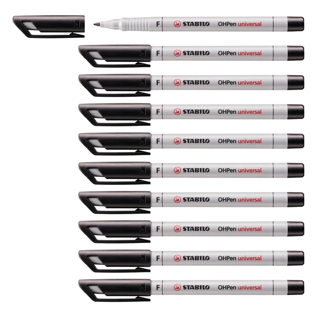 Stabilo Ohpen Universal Soluble Fine Pen - Pack of 10 Black