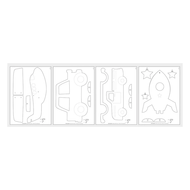 Rayher 62914505 Fretwork Templates fr Fahrzeuge mit Sperrholzplatten Motiv f