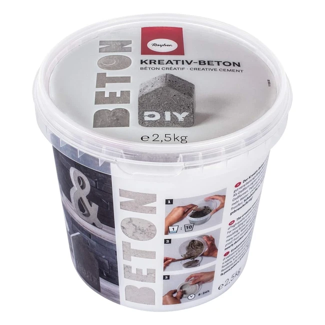 Rayher 34153000 Kreativbeton Hellgrau - Bastelbeton zum Gießen - Staubarm - Gebrauchsfertig - 25 kg