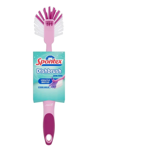 Spontex Style - Spazzola per Piatti Rosa - Confezione da 1 - Setole Angolate - Extra Resistenti