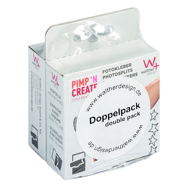 Lot de 2 adhésifs photo autocollants Walther Design 13x17 mm DP 2x500 stck