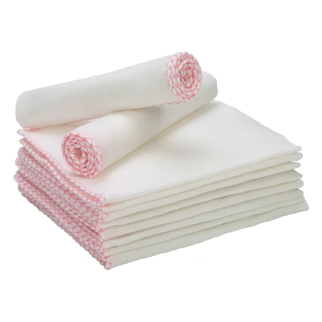 Soft Cotton Reusable Muslin Face Cloths - Pack of 20 - Eco Friendly