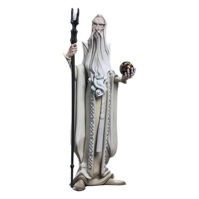 Lord of the Rings Mini Epics Saruman - Figura da Collezione con Bastone e Pietra Palantir