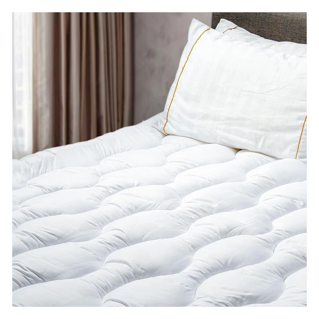 Acrali Home Quilted Fitted Mattress Topper Double Bed - Heavy Filled Protector - Cooling - Size 137x190cm