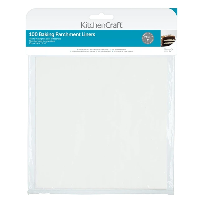 KitchenCraft Baking Parchment Roll - Nonstick 100 Sheets 20cm White
